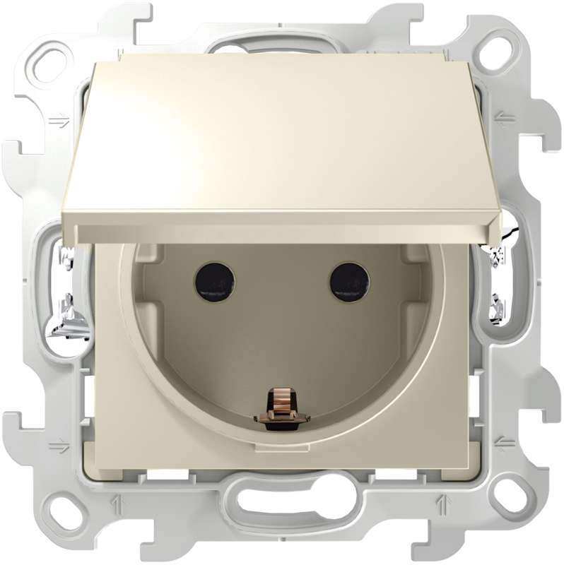 Розетка 1-м СП 24 16А IP44 2P+E Push&Go механизм сл. кость 2420448-031 - Simon