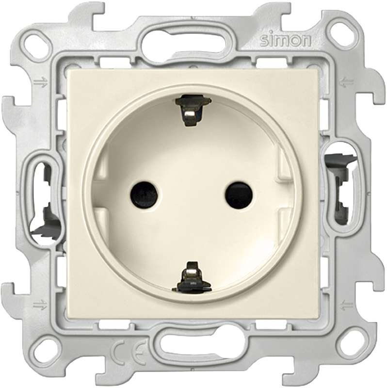 Розетка 1-м СП 24 16А IP20 2P+E Push&Go защ. шторки механизм сл. кость 2420432-031 - Simon