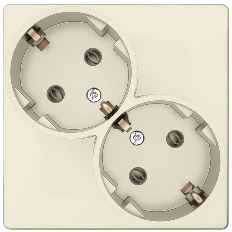 Розетка 2-м СП 24 16А IP20 2х2P+E Schuko без защ. шторок механизм сл. кость 2450459-031 - Simon