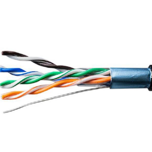Кабель витая пара F/UTP кат.5E 4х2х24AWG solid Cu PE Outdoor Standard черн. (м) 01-1028-1 - SUPRLAN