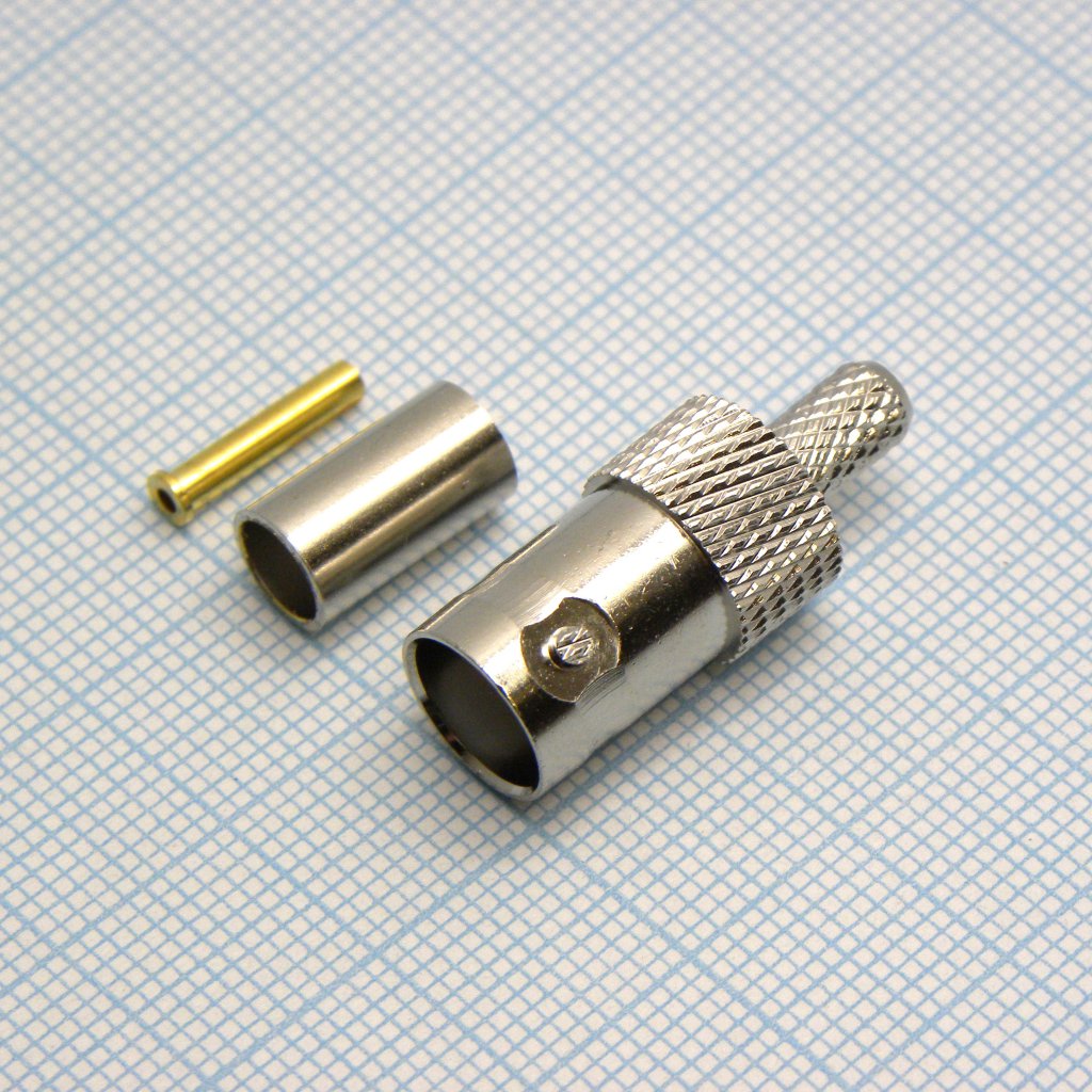 BNC гнездо, обжим RG-58 - .