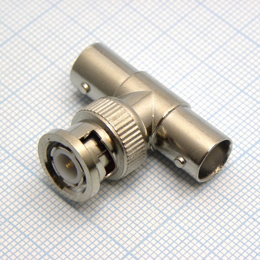 BNC штекер - 2*BNC гнезда (T-connector) - .