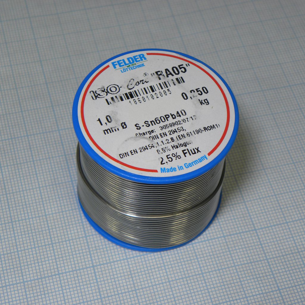 Припой Sn60Pb40 RA05  1.0мм 250гр - FELDER