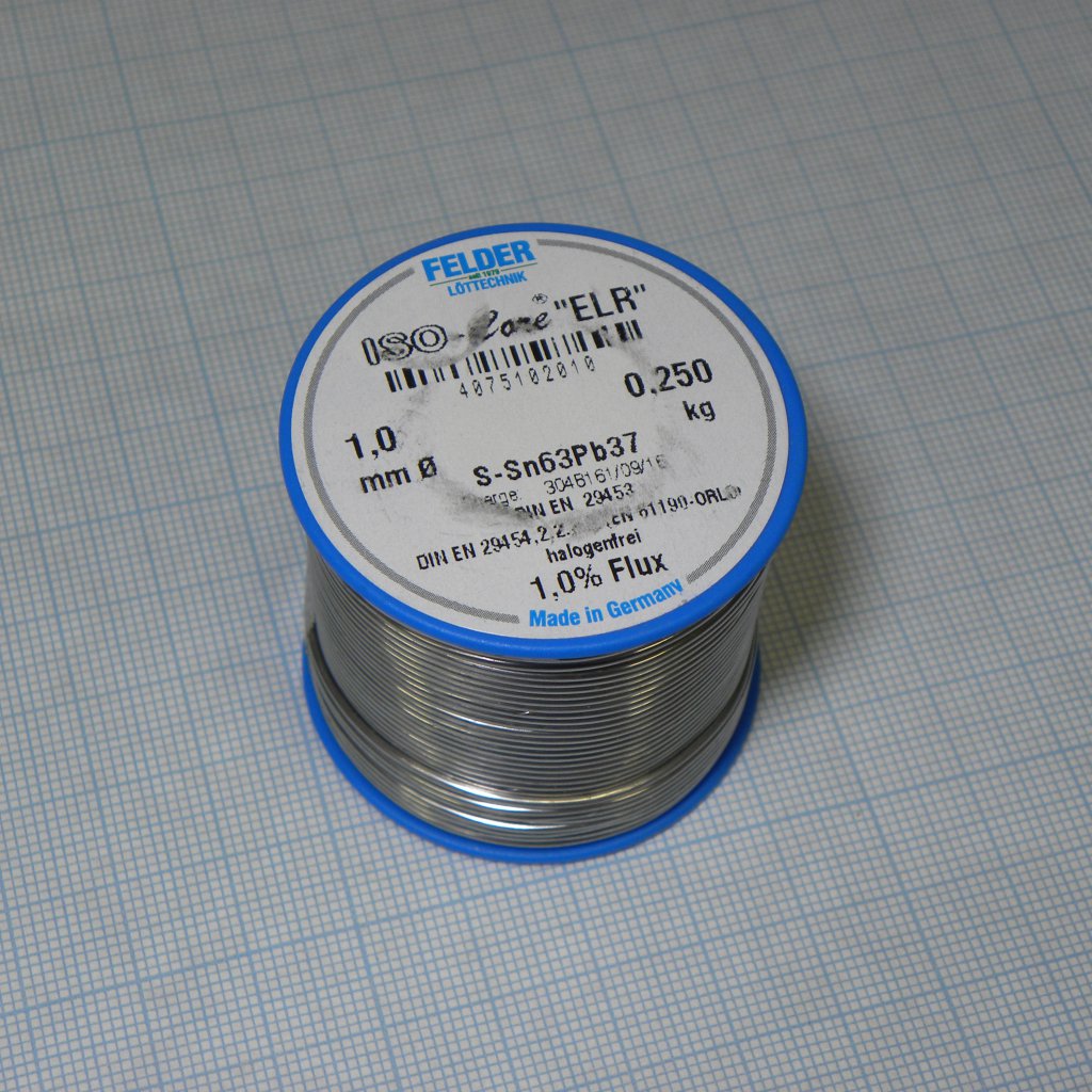 Припой Sn63Pb37 ELR  1.0мм 250гр - FELDER