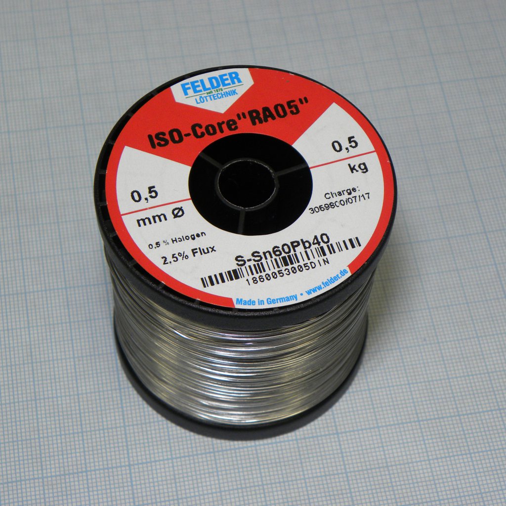 Припой Sn60Pb40 RA05  0.5мм 500гр - FELDER