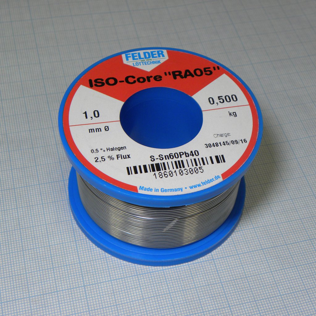 Припой Sn60Pb40 RA  1.0мм 500гр акт - FELDER