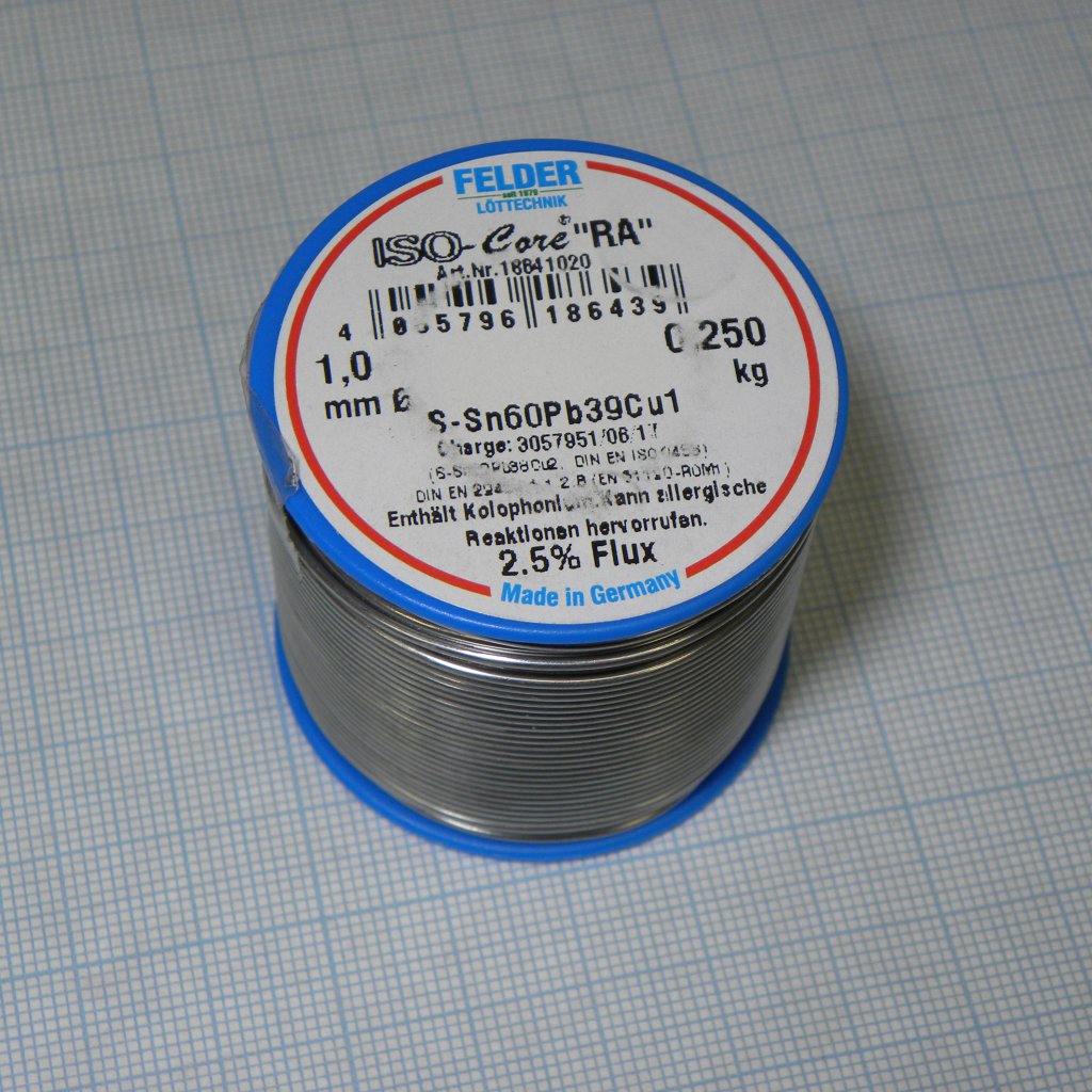 Припой Sn60Pb39Cu1 RA   1мм 250г акт. - FELDER