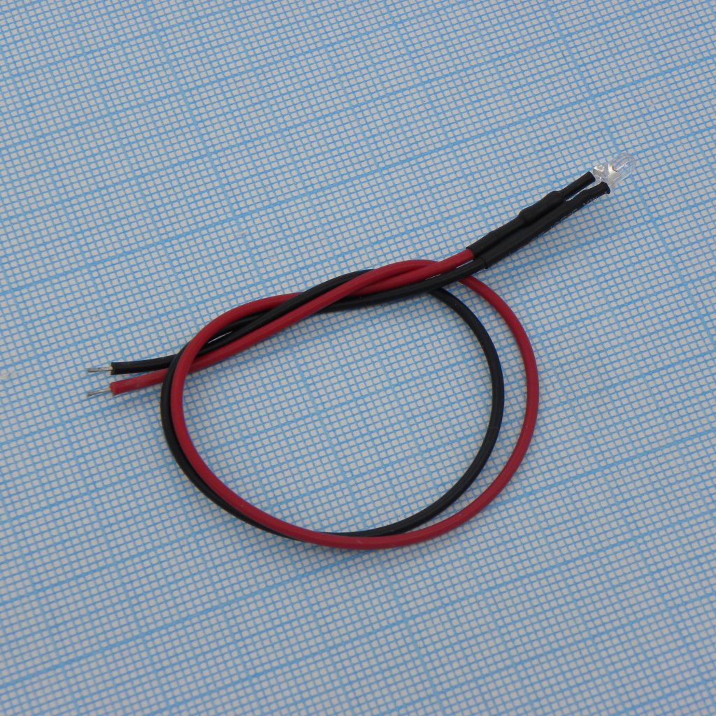 Led 3mm  White  -    12V (с провод.) - .