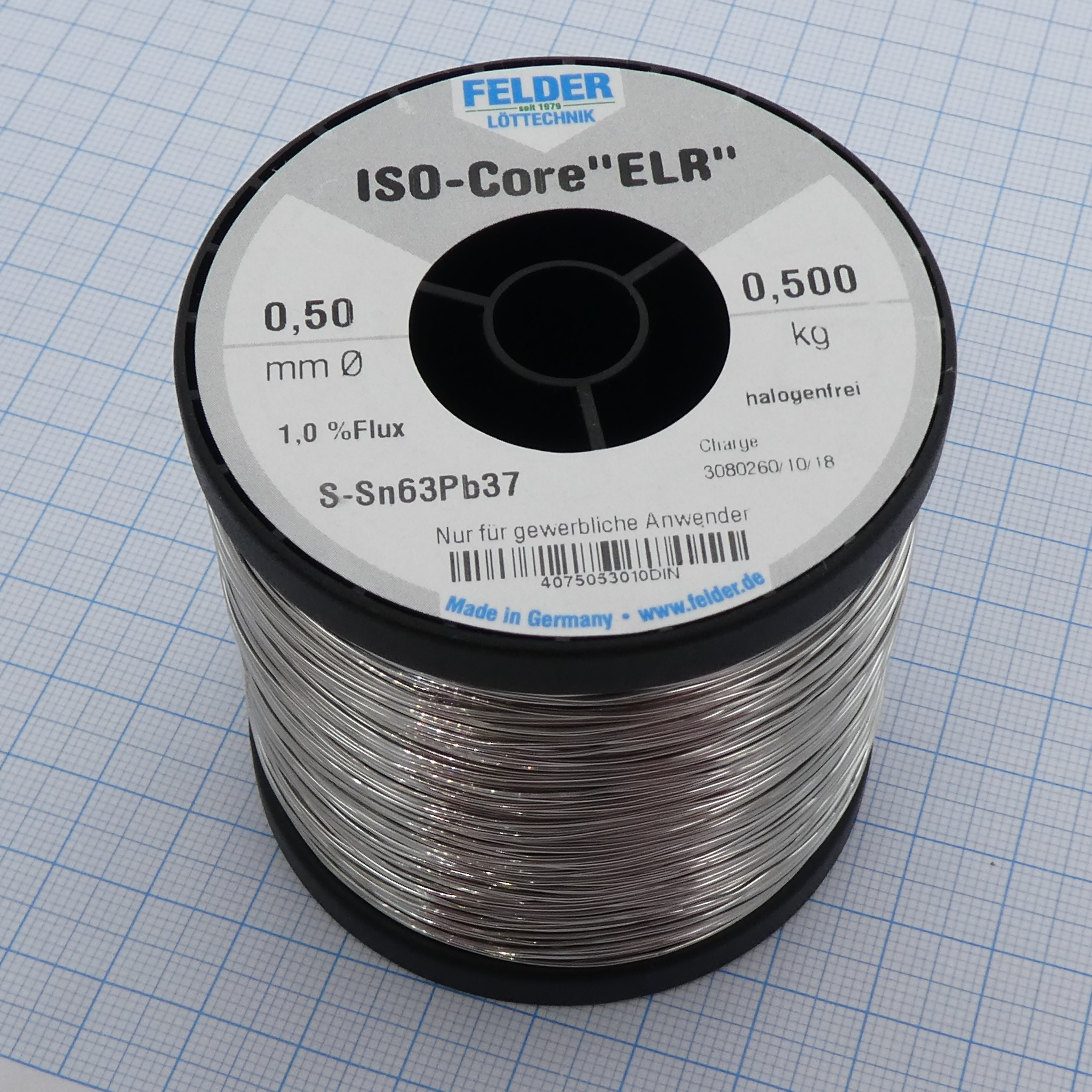 Припой Sn63Pb37 ELR  0.5мм 500гр - FELDER
