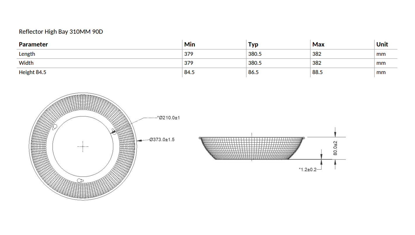 Reflector High Bay 310mm 60D - Philips Electronics