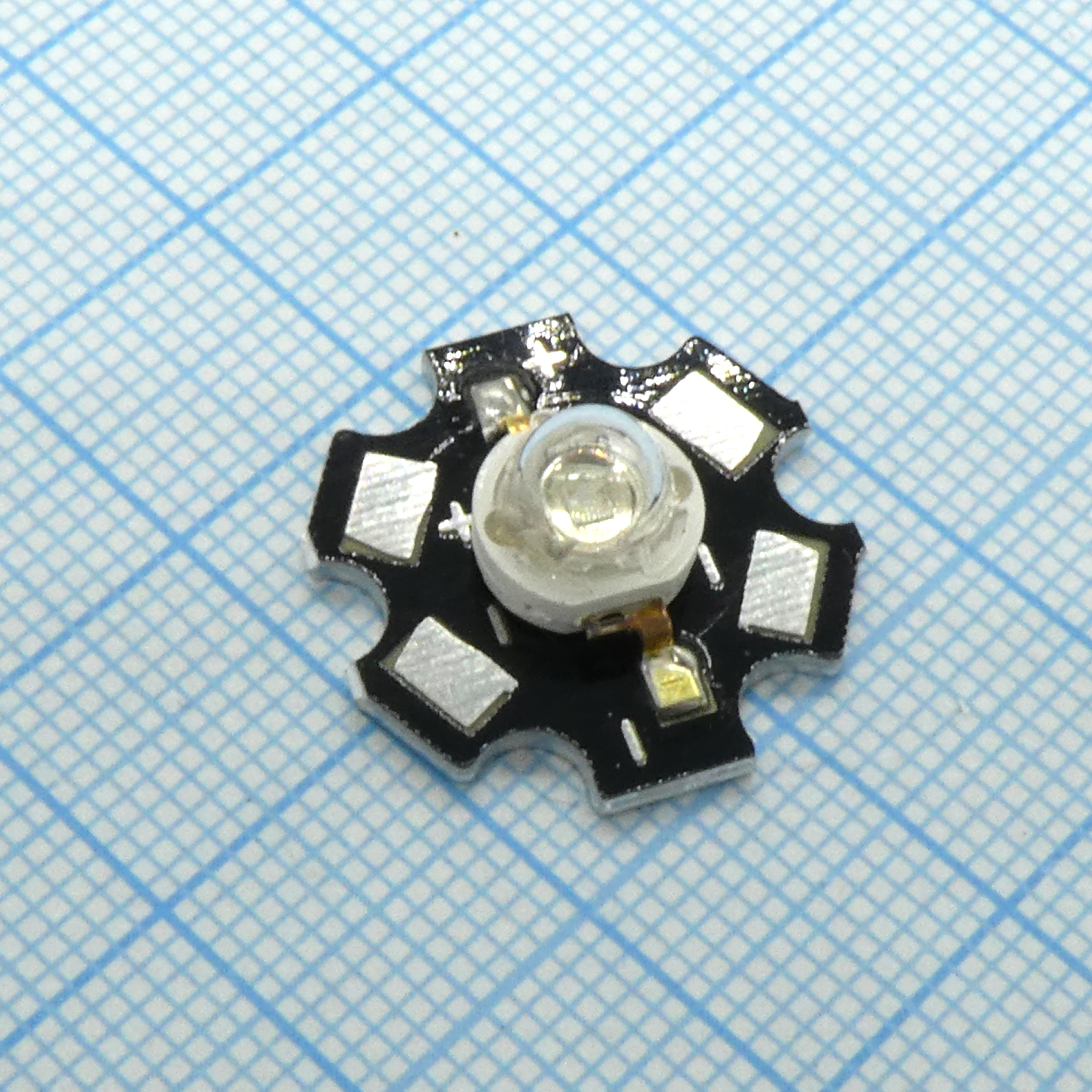 LED 3W на плате синий - .
