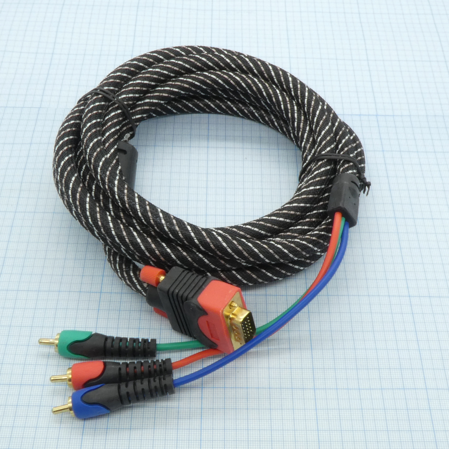 Шнур VGA - 3RCA   (3.0м) - SUOER