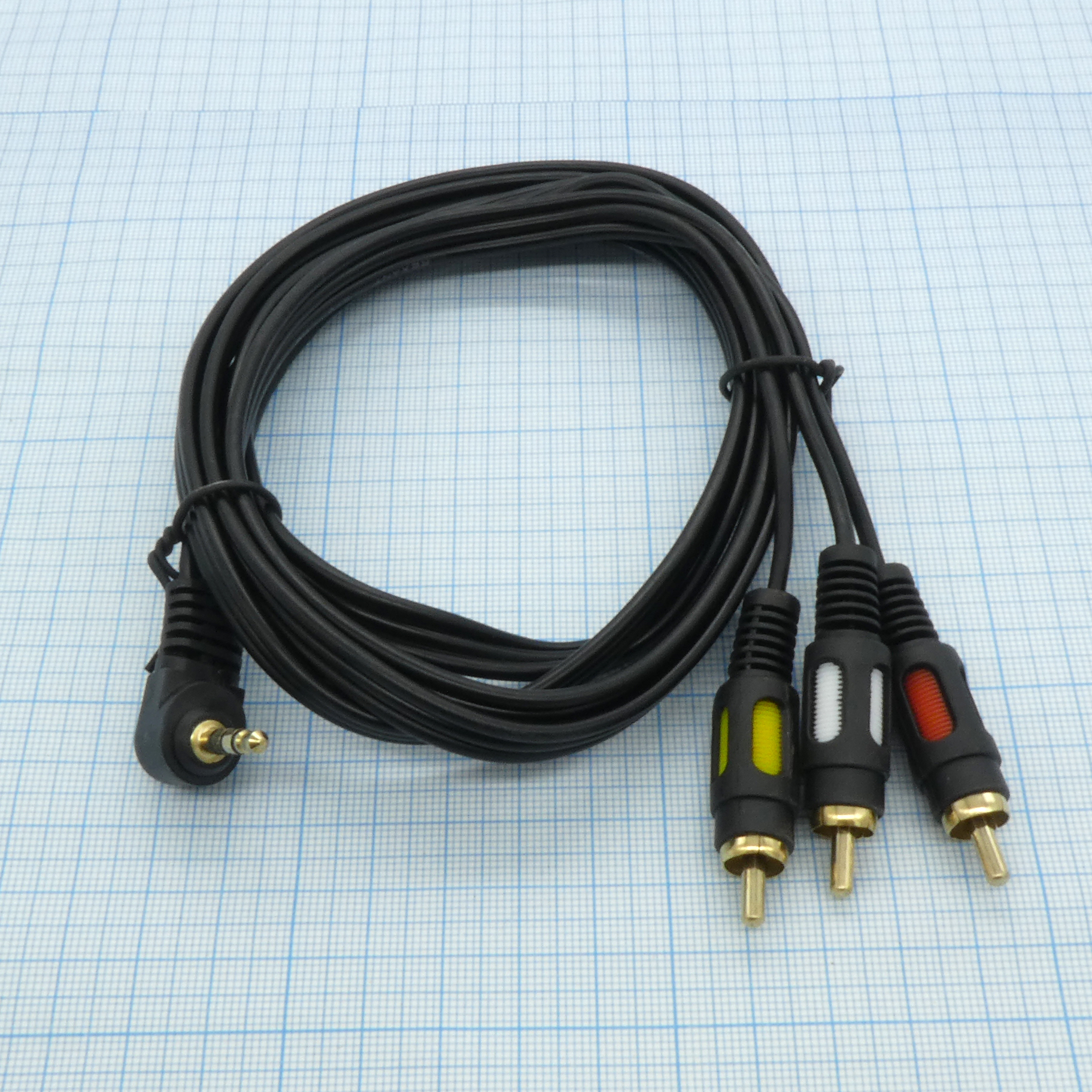 Шнур Джек3,5шт.(4 конт.) - 3RCA  (1.5м) - ---