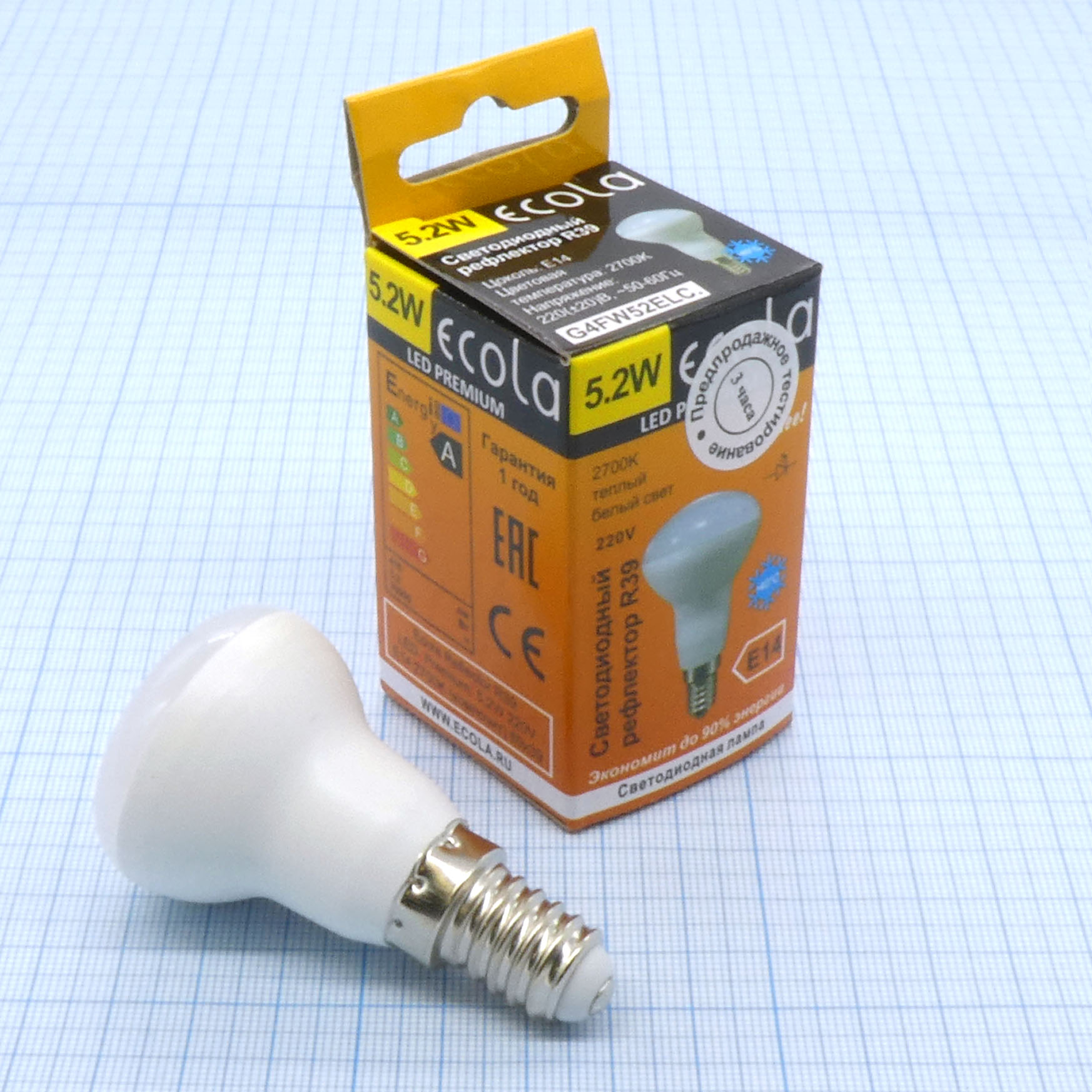 Лампа LED Ecola  5.2W тёпл  (215) - Ecola