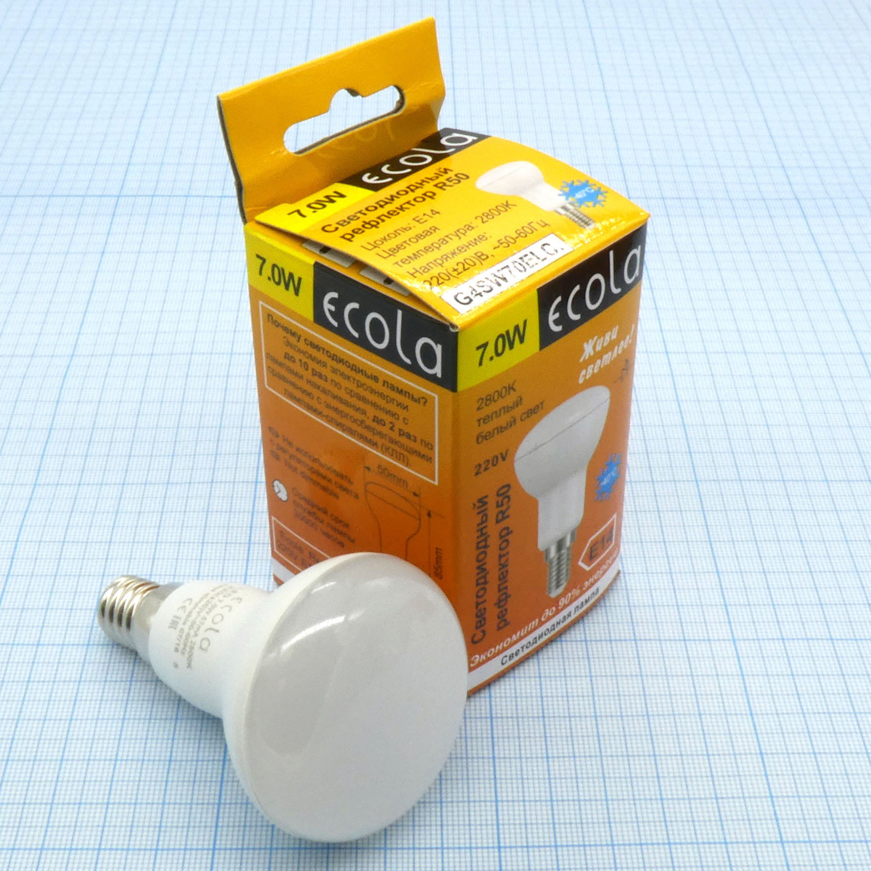 Лампа LED Ecola  7W тёпл (114) - Ecola