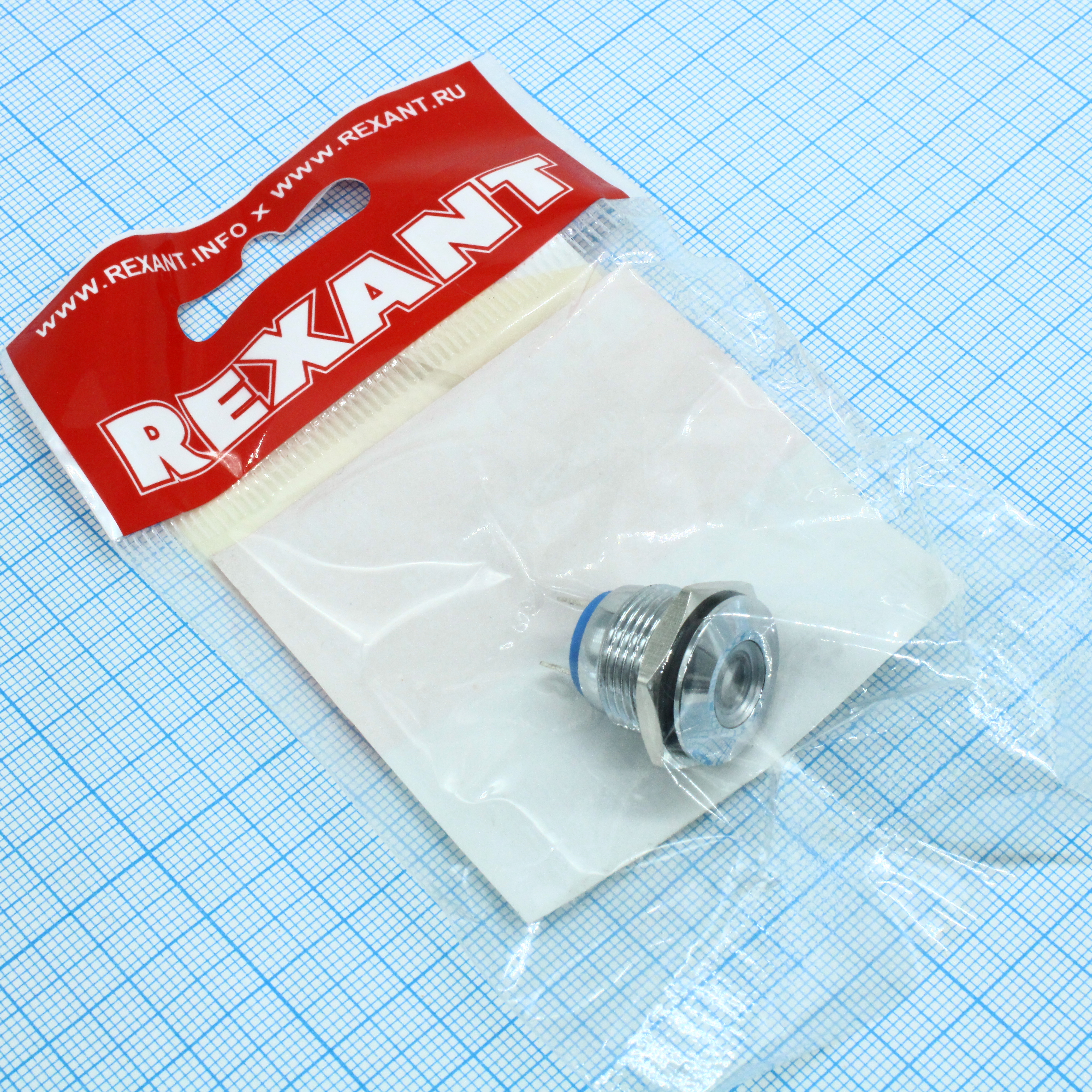 Индикаторная лампа 16мм 12V LED белый - Rexant