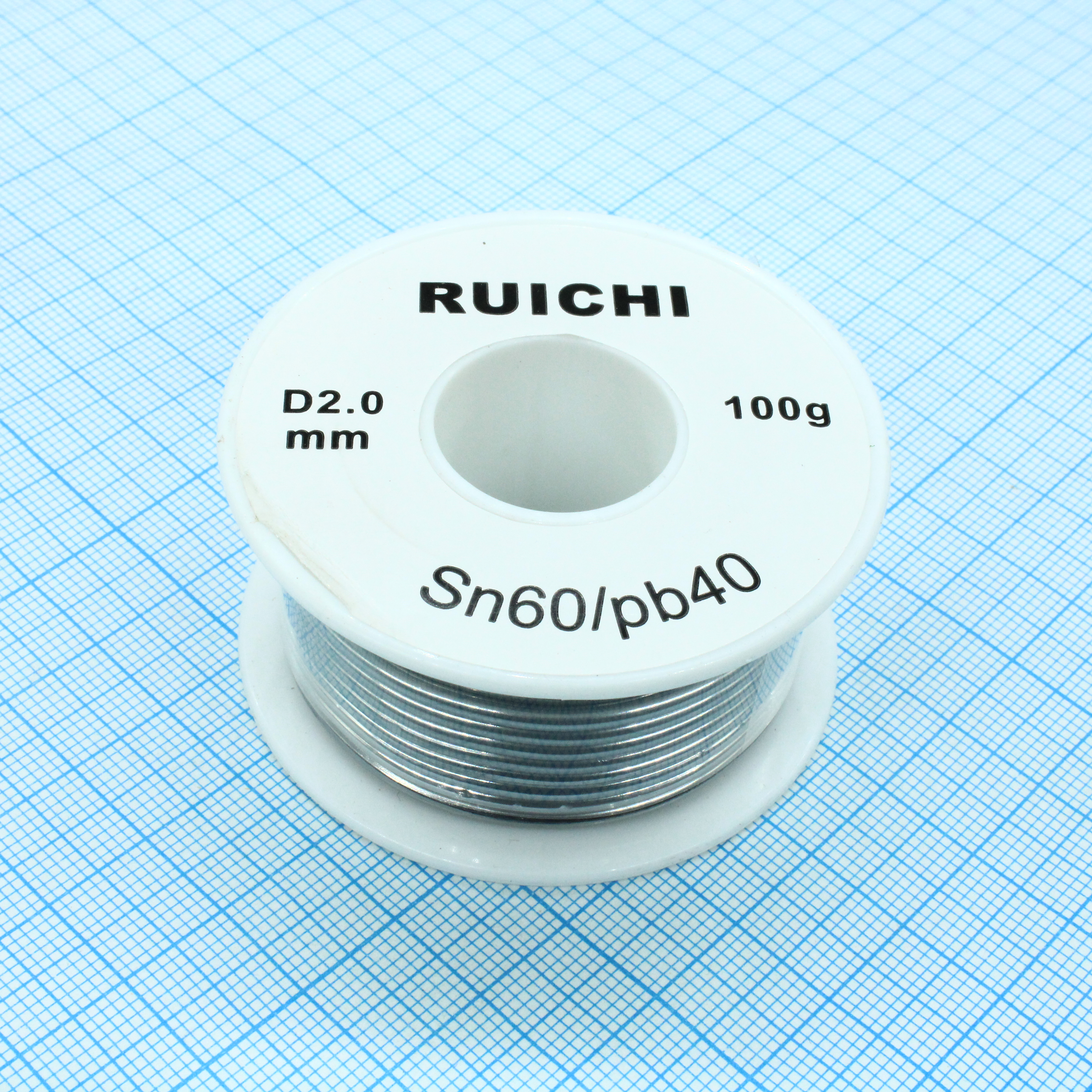 Припой SN60/PB40 2,0мм 100гр  без флюса - RUICHI