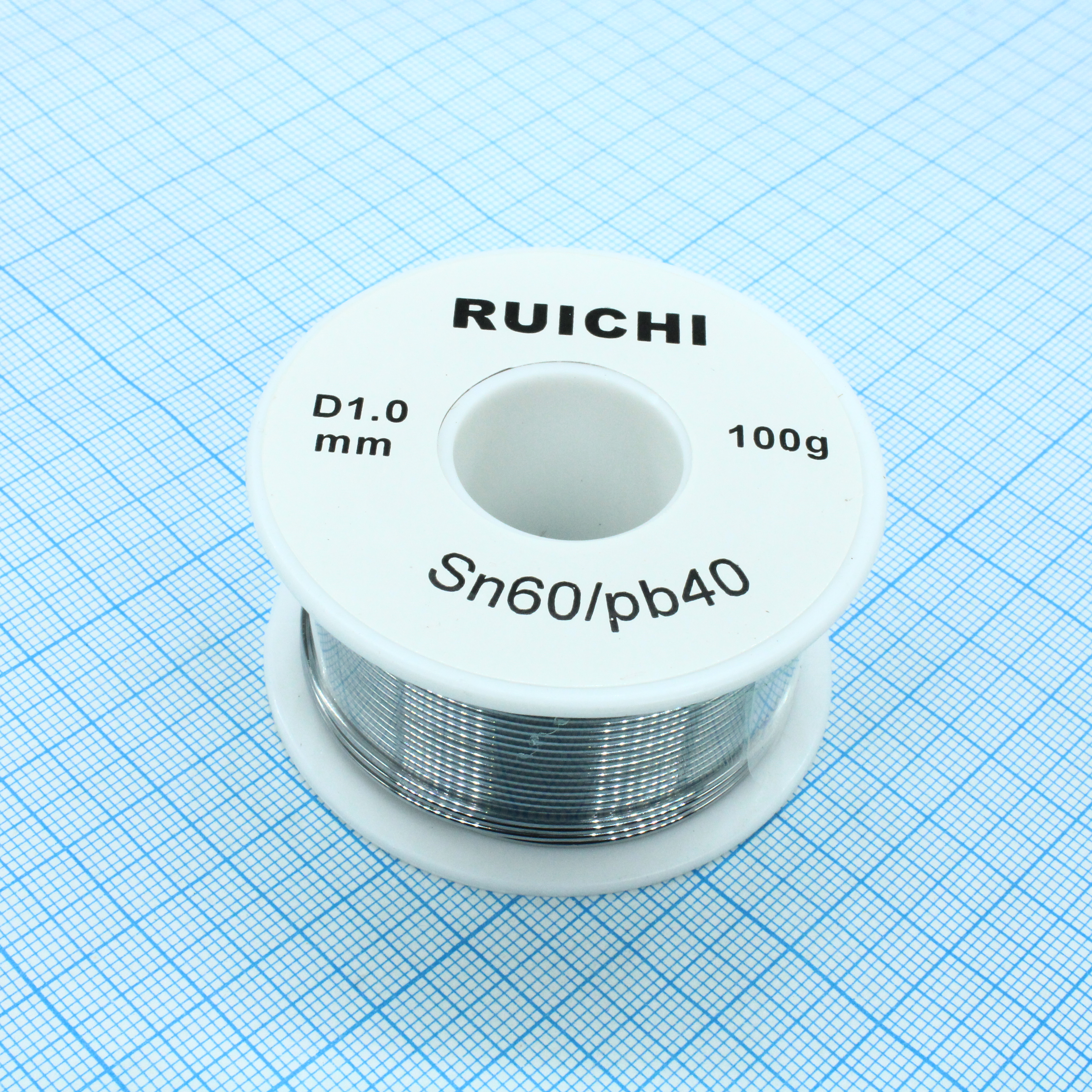 Припой SN60/PB40 1,0мм 100гр  без флюса - RUICHI