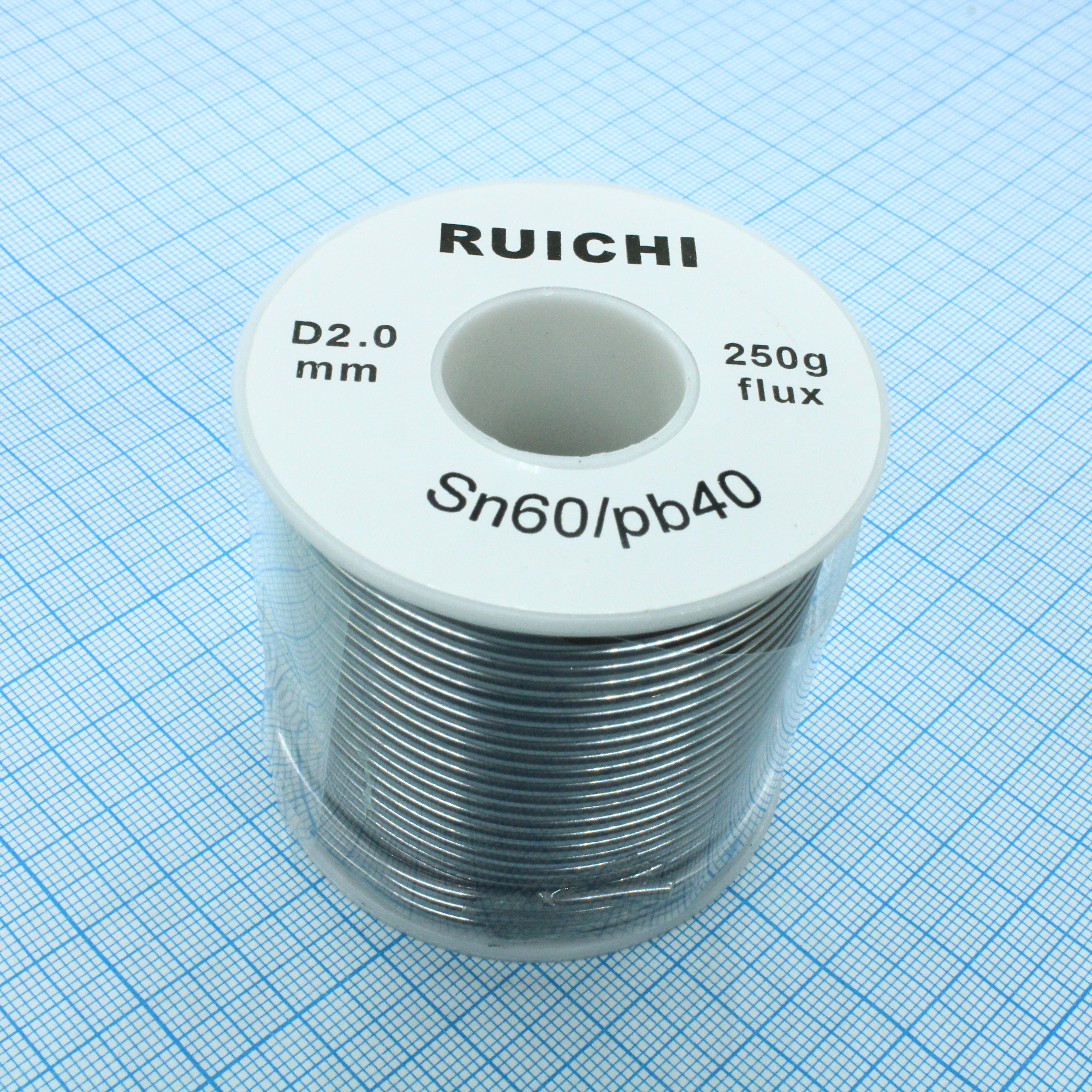 Припой SN60/PB40 2,0мм 250гр  с флюсом - RUICHI