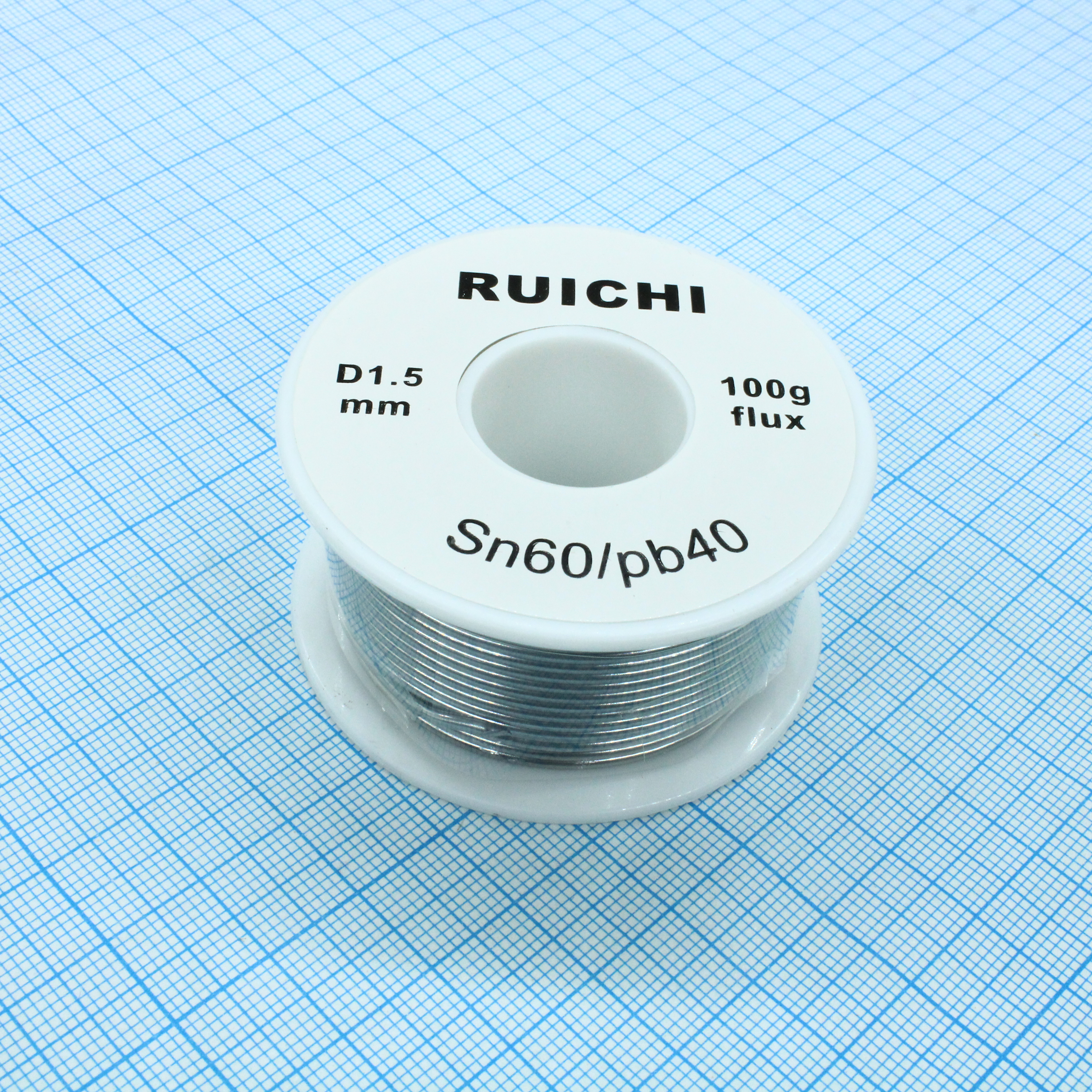 Припой SN60/PB40 1,5мм 100гр  с флюсом - RUICHI