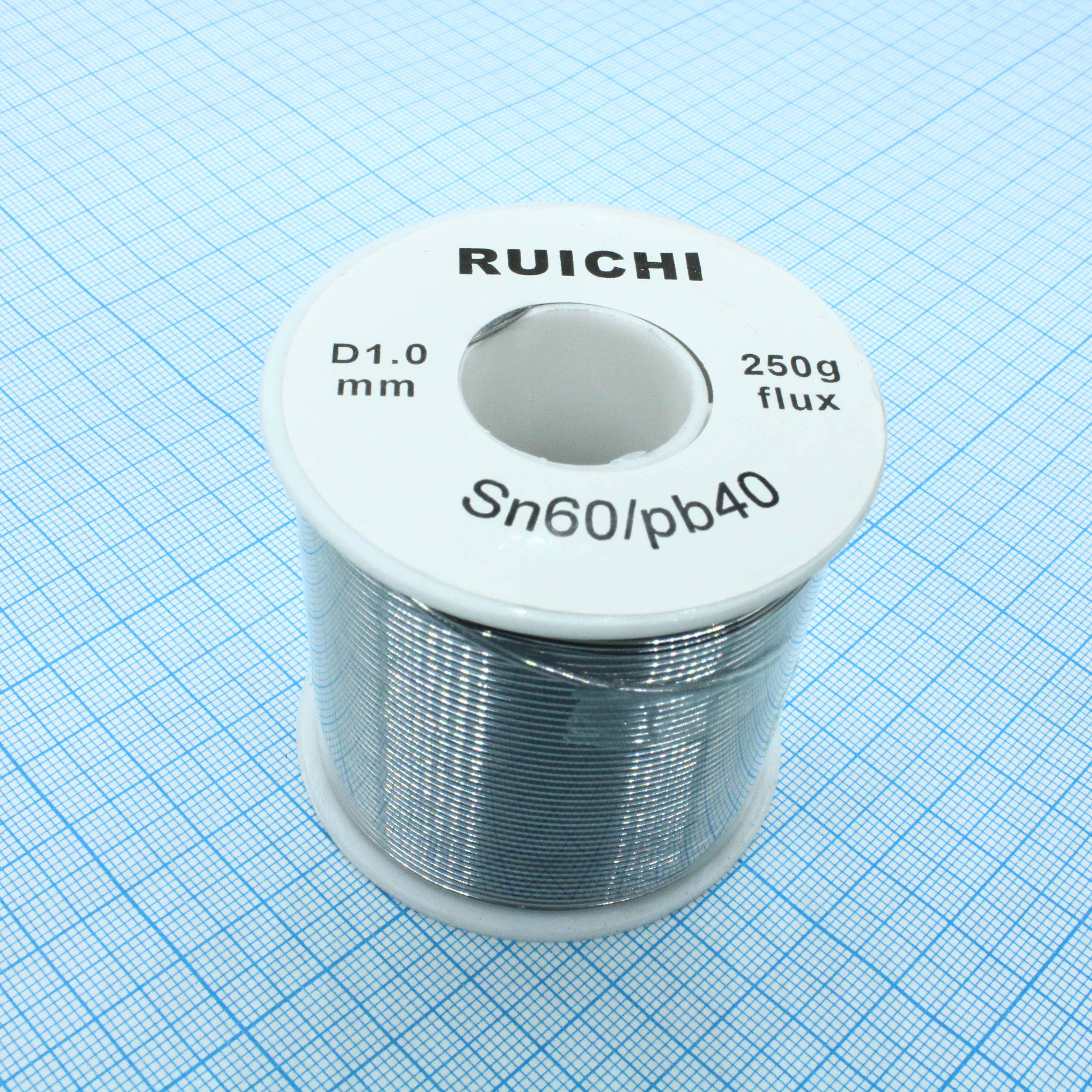 Припой SN60/PB40 1,0мм 250гр  с флюсом - RUICHI