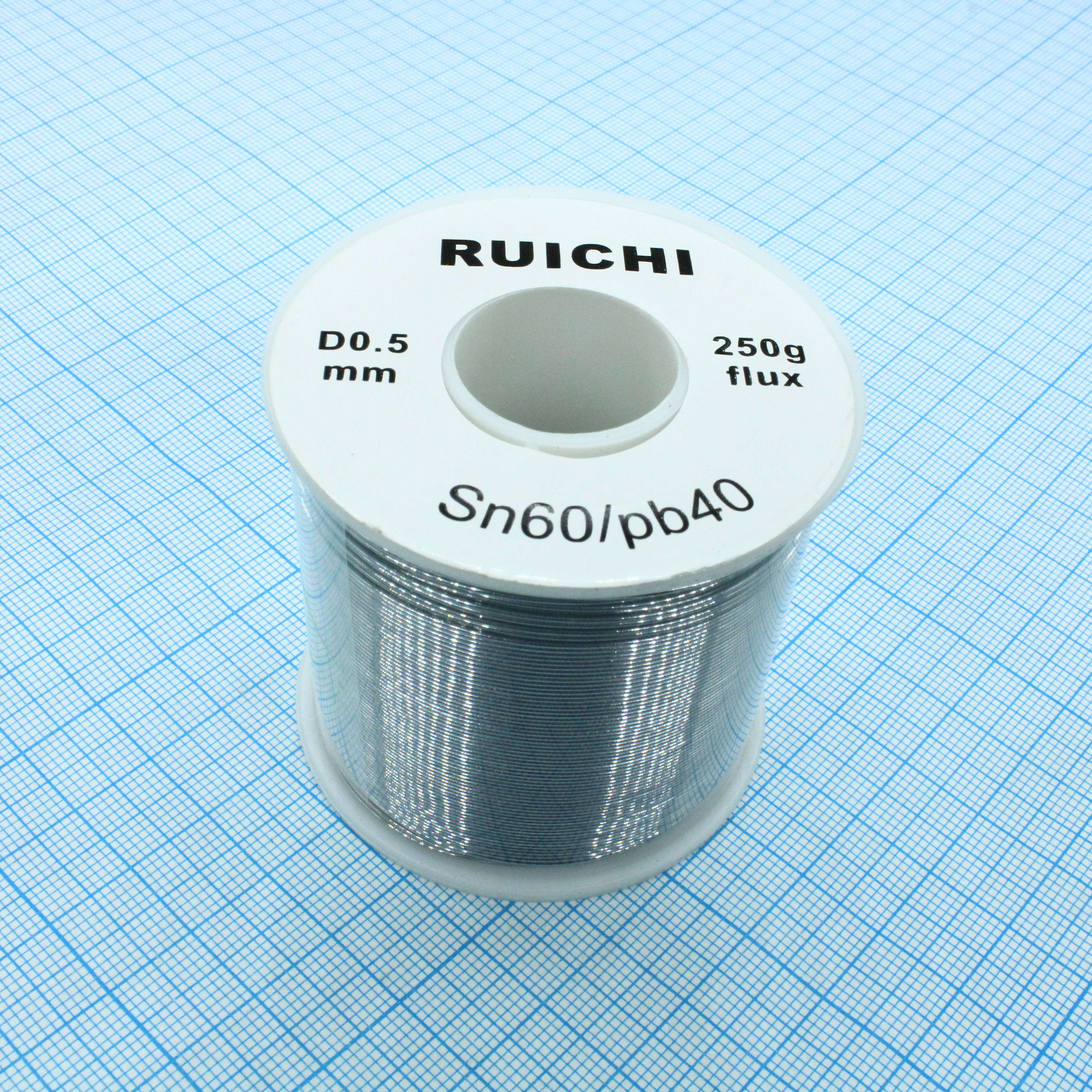 Припой SN60/PB40 0,5мм 250гр  с флюсом - RUICHI