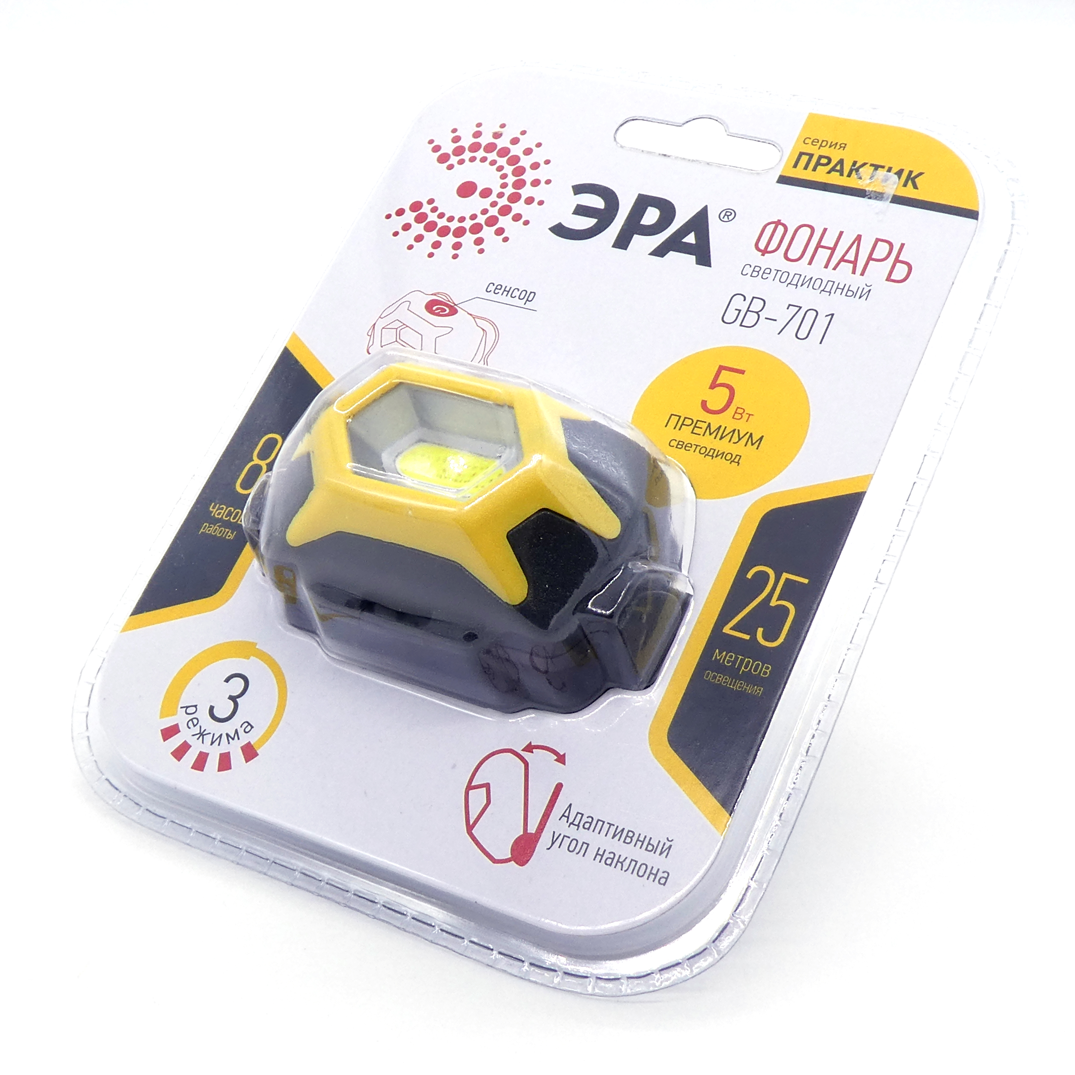 Фонарь налобный ЭРА GB-701 Практик - .