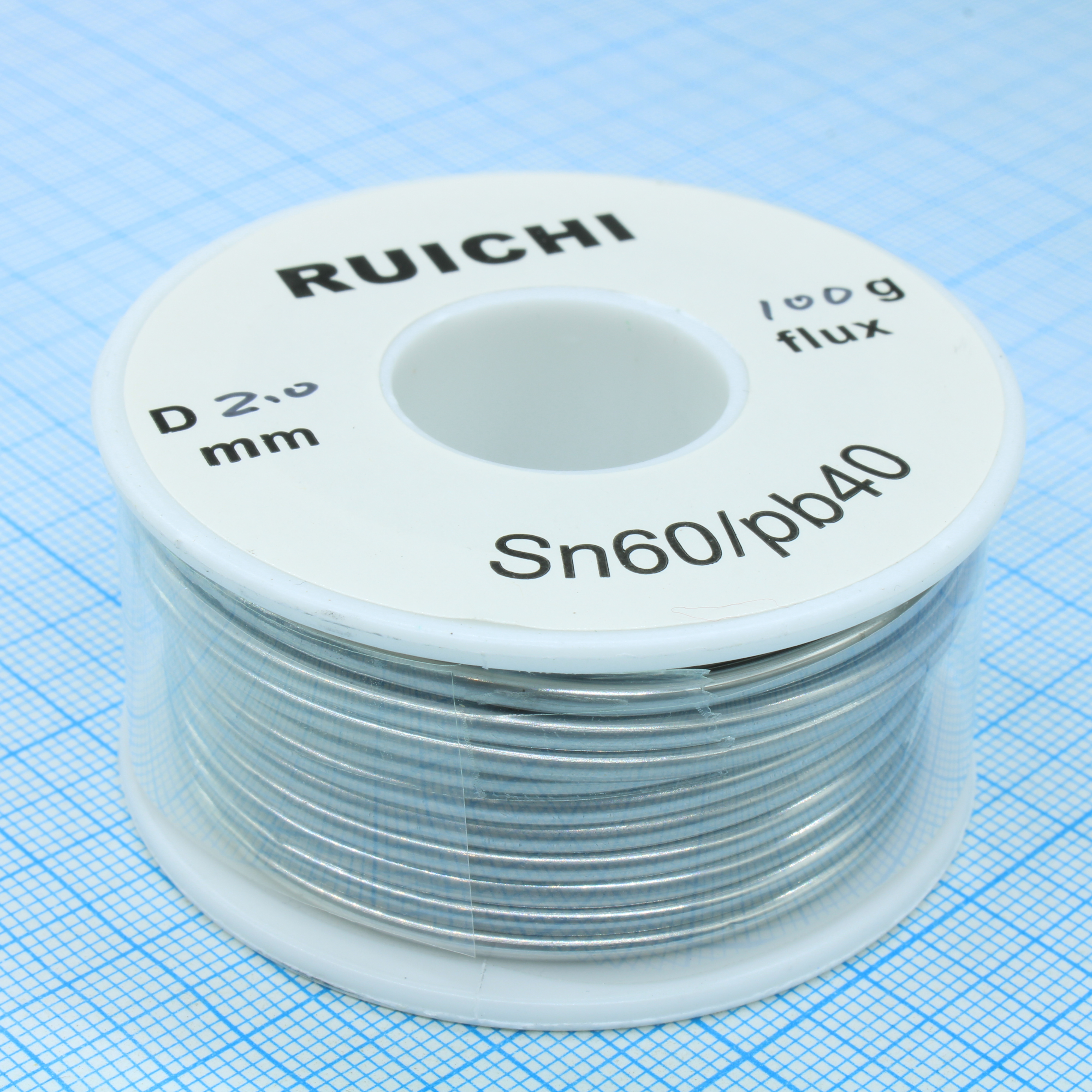 Припой SN60/PB40 2,0мм 100гр  с флюсом - RUICHI