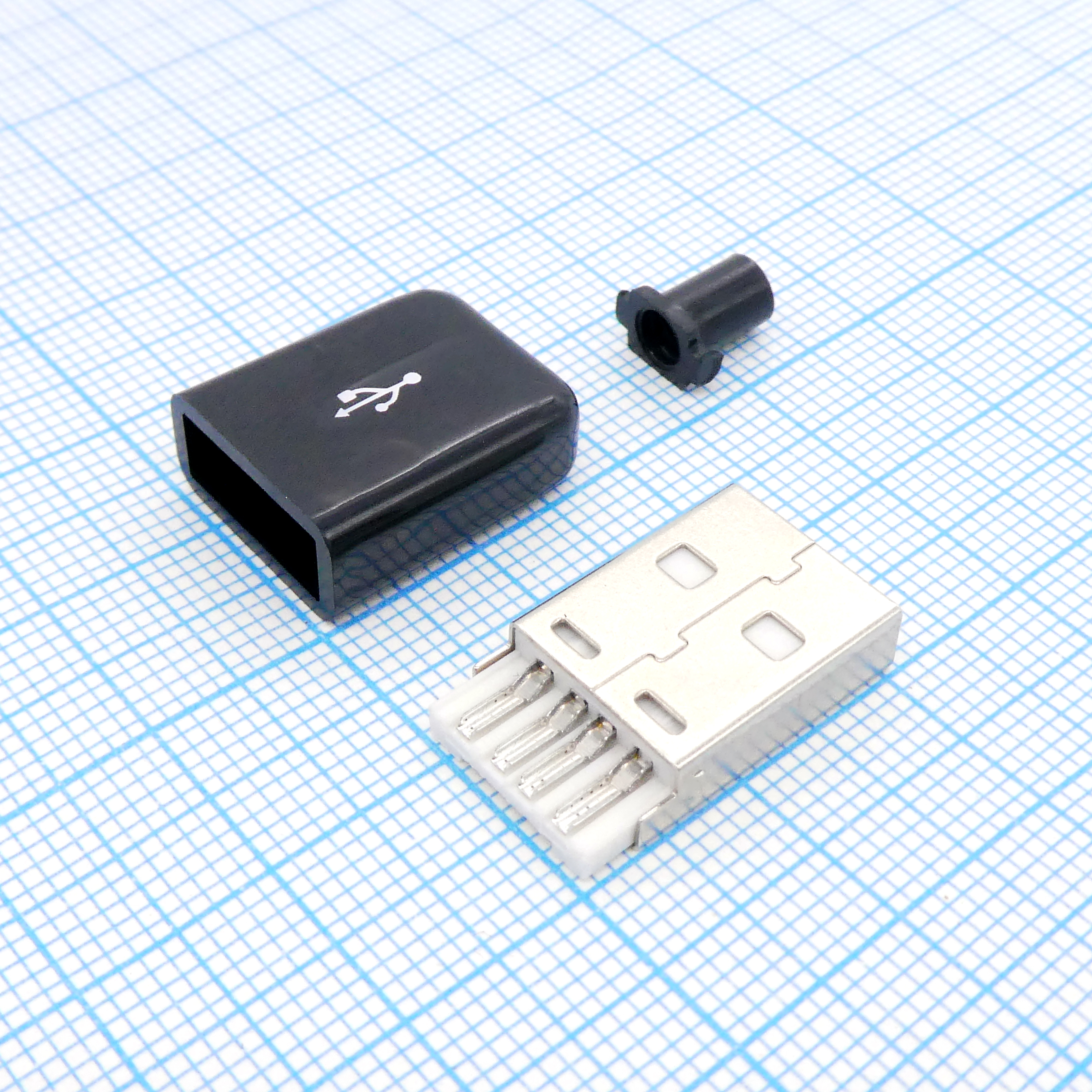 USB AM черный пластиковый кожух - .