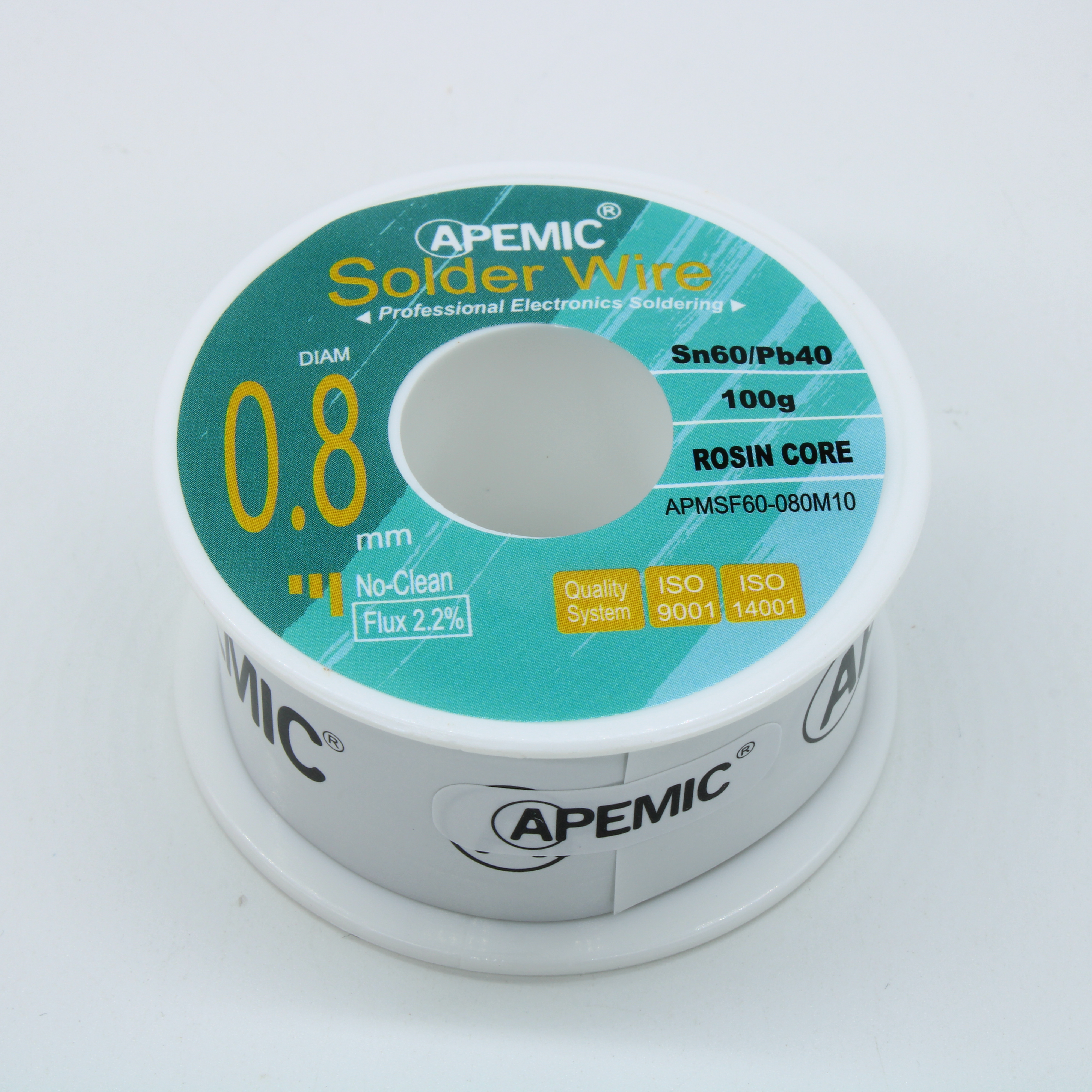 Припой Sn60Pb40 ROL0 0.8мм 100гр - APEMIC