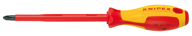 Отв-ртка VDE Phillips PH1 x 80 мм, длина 187 мм, диэлектрическая KN-982401 - Knipex