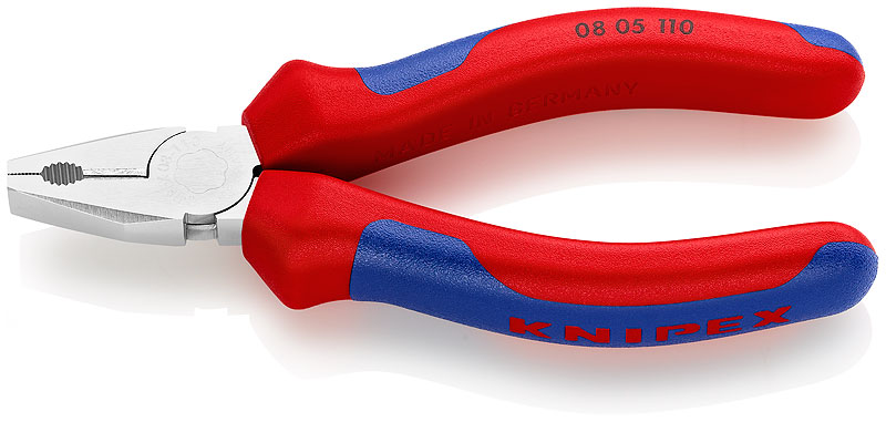Мини-плоскогубцы комбинированные, 110 мм, хром, 2-комп ручки KN-0805110 - Knipex