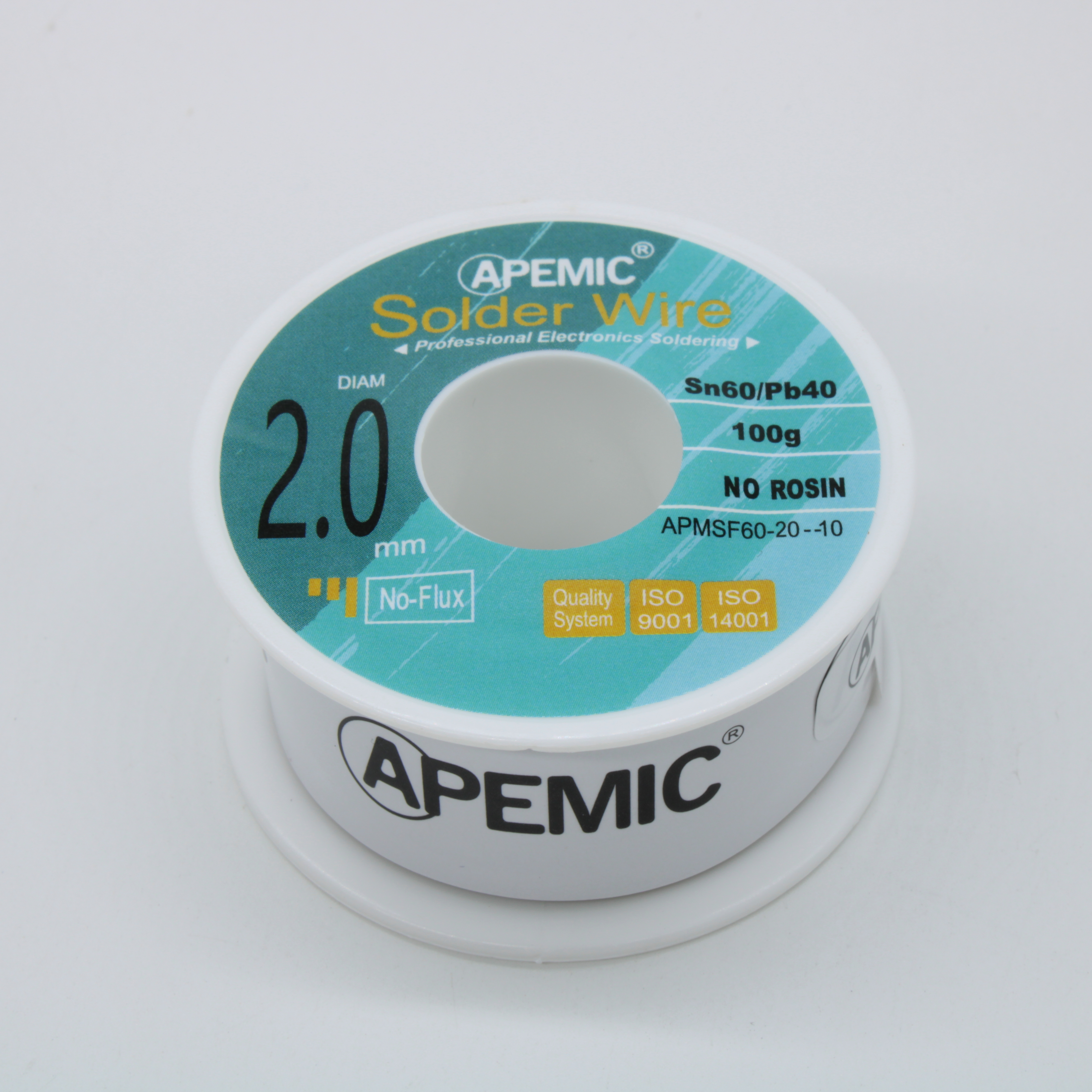 Припой Sn60Pb40 2мм 100гр без флюса - APEMIC