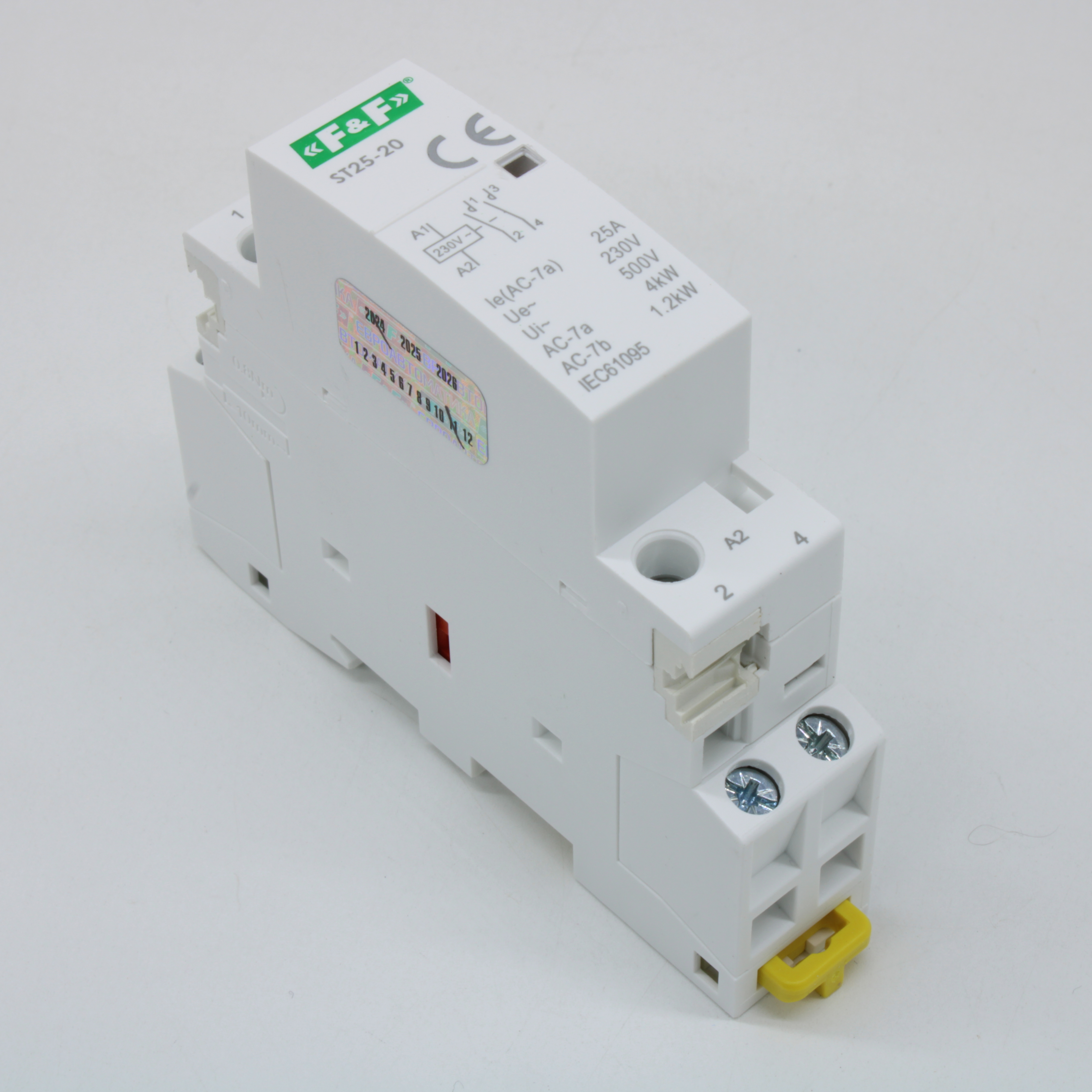Контактор модульный ST-25-20 2НО 2.2Вт 1мод. монтаж на DIN-рейку F&F EA13.001.001 - Евроавтоматика