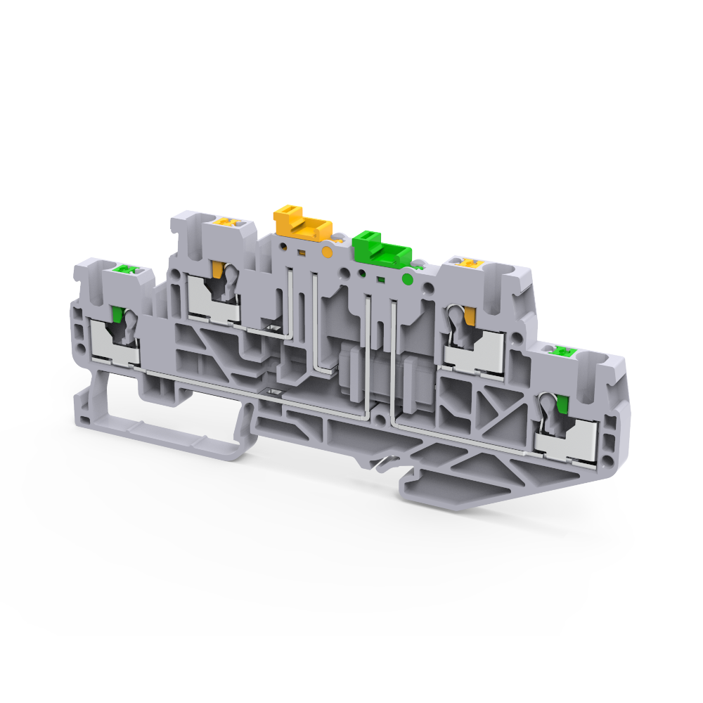 Клемма 2х-ярусная push-in 2,5 кв.мм разъед. OptiClip CPDLK-2,5-2L-MT-N-I-серый 331872 - КЭАЗ