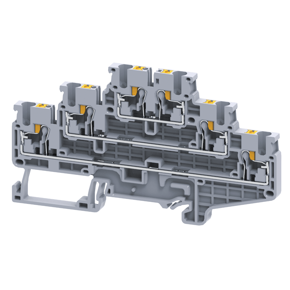 Клемма 3х-ярусная push-in OptiClip CP3L-2,5-3L-I-серый - КЭАЗ