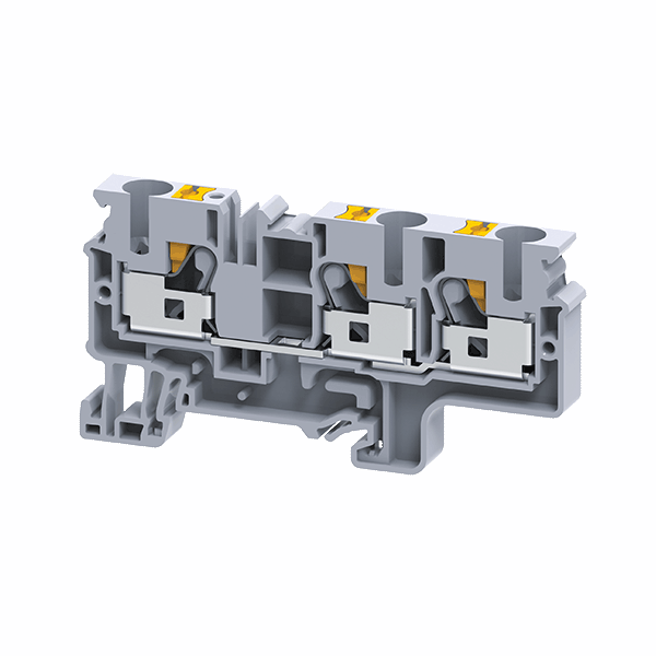 Клемма с 3-мя контактами push-in 10 кв.мм OptiClip СP-10-TRIPLET-I-серый 331852 - КЭАЗ
