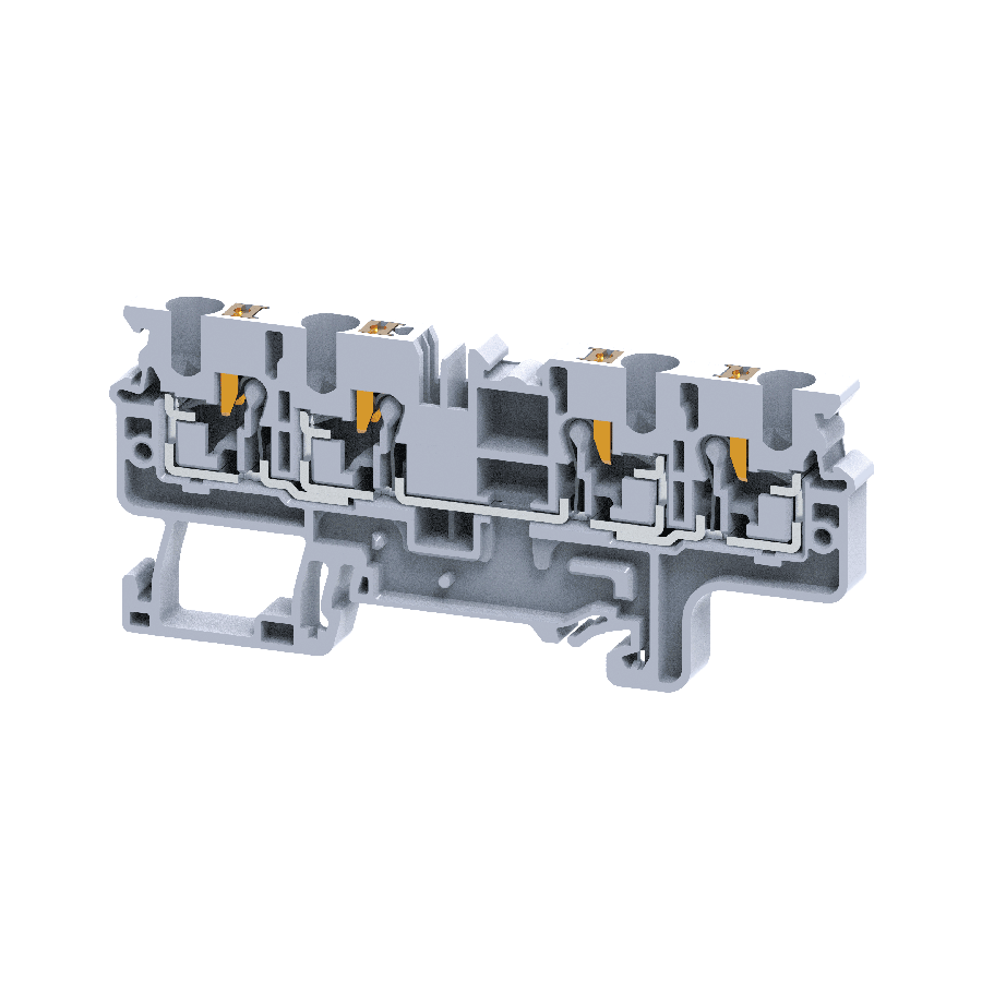 Клемма с 4-мя контактами push-in OptiClip СP-4-QUATTRO-(0,2-4)-I-серый - КЭАЗ