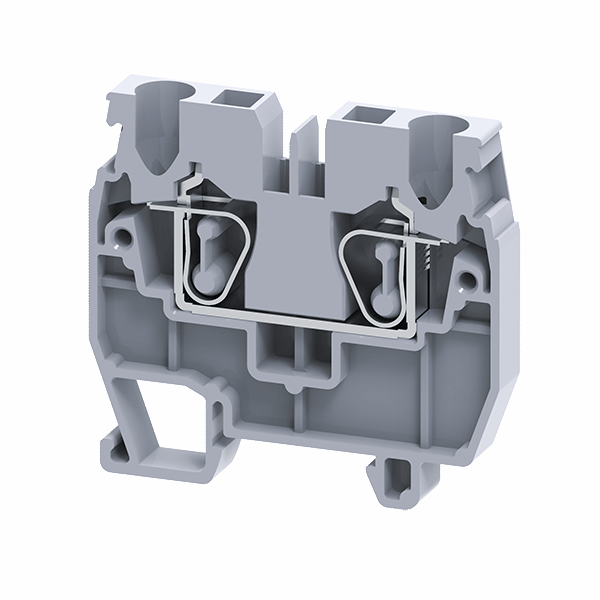 Мини-клемма проходная 2,5 кв.мм пружинная OptiClip CXM-2,5-I-24A-(0,2-2,5)-серый 331821 - КЭАЗ
