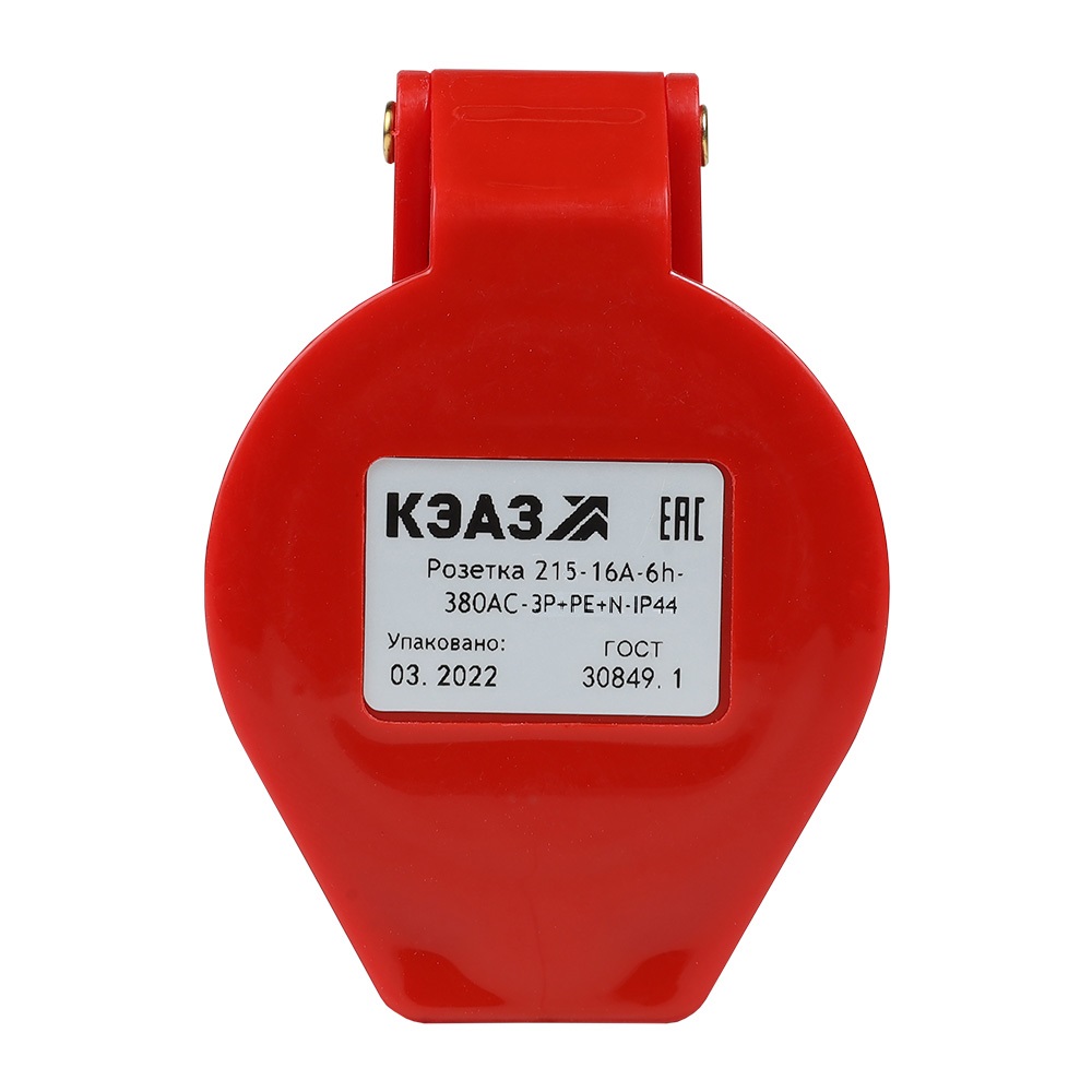Розетка кабельная 214 16А 380AC 3P+PE 6ч IP44 222750 - КЭАЗ