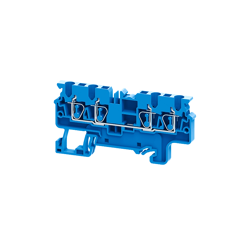 Клемма с четырьмя контактами пружинная OptiClip СX-2,5-QUATTRO-(0,2-4)-I-BU-синий - КЭАЗ