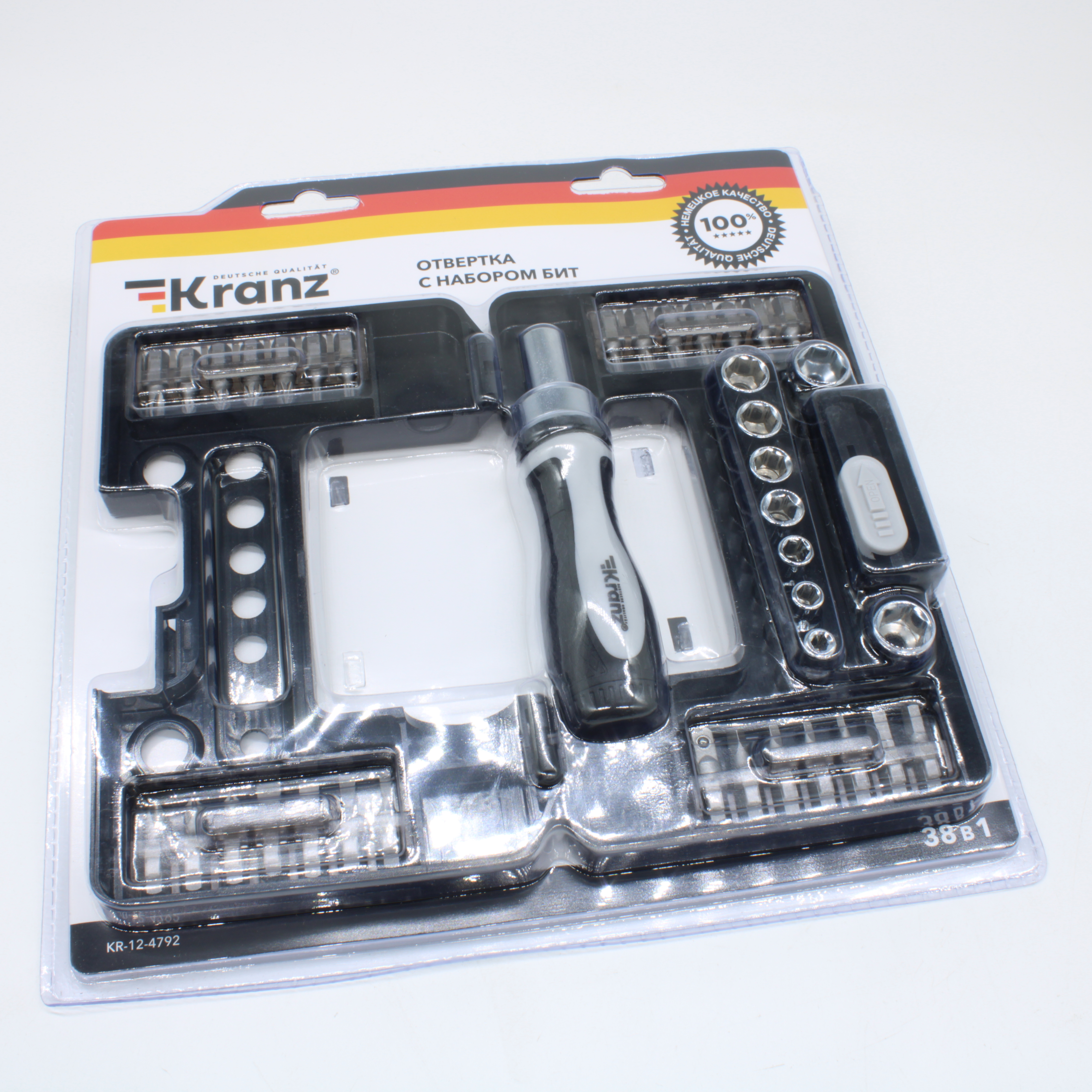 Набор отверток 38 предметов в кейсе KRANZ KR-12-4792 - Kranz