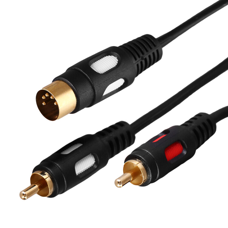 Шнур DIN 5 Pin - 2 RCA, 1,5м (GOLD) 17-2512 - Rexant