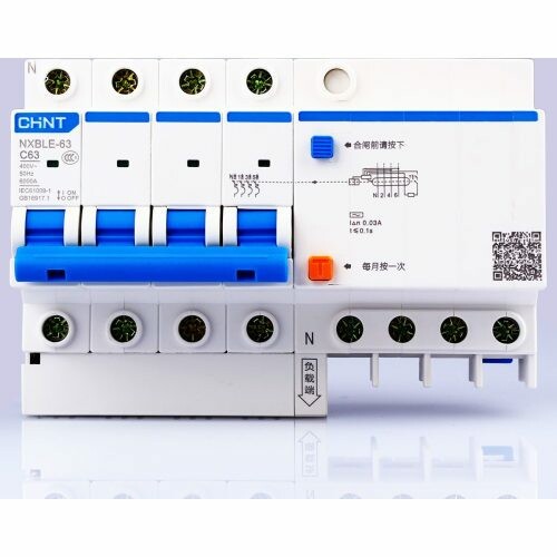 Выключатель автоматический дифференциального тока 4п C 25А 30мА тип AC 6кА NXBLE-63 CHINT 982159 - CHINT