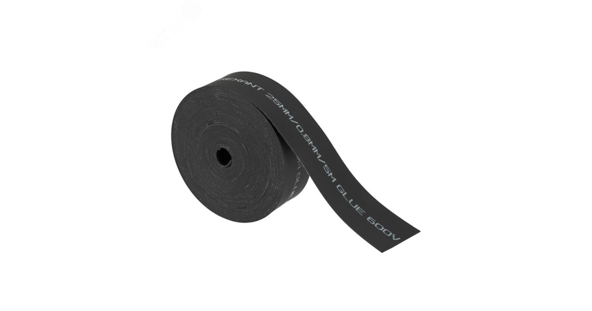 Купить Термоусаживаемая лента с клеевым слоем 25 мм х 0,8 мм, черная, ролик 5 м, ТЛ-0,8 48-9006 Rexant оптом в Москве