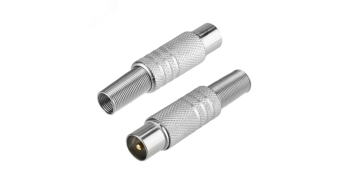 Купить Разъем антенный на кабель штекер-TV никель с пружиной (блист.) 06-0016-A Rexant оптом в Москве