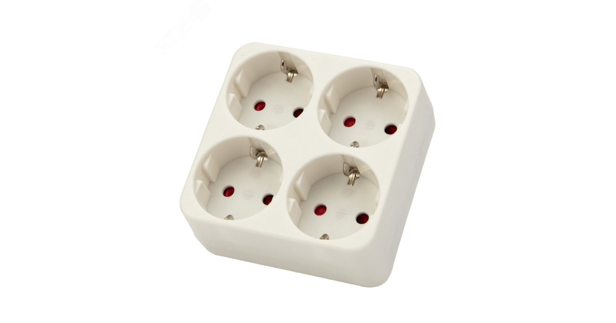 Купить Разветвитель 4-м с заземл. 16А IP20 бел. 11-1073 Rexant оптом в Москве