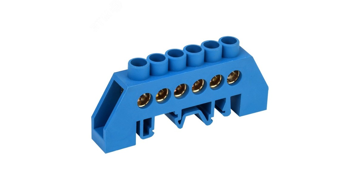 Купить Шина «N» нулевая в комбинированном синем изоляторе на DIN-рейку 8x12 мм 6 групп 11-2312 Rexant оптом в Москве