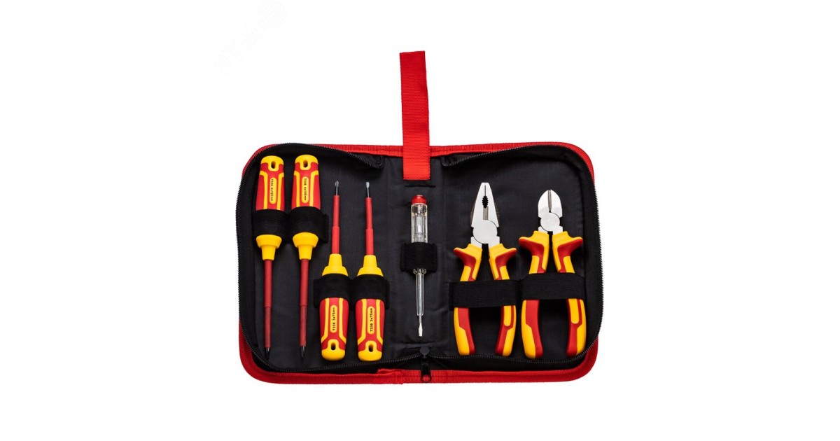 Купить Набор диэлектрического инструмента RI-01, тканевый пенал, 7 предметов, до 1000В 12-4691-3 Rexant оптом в Москве