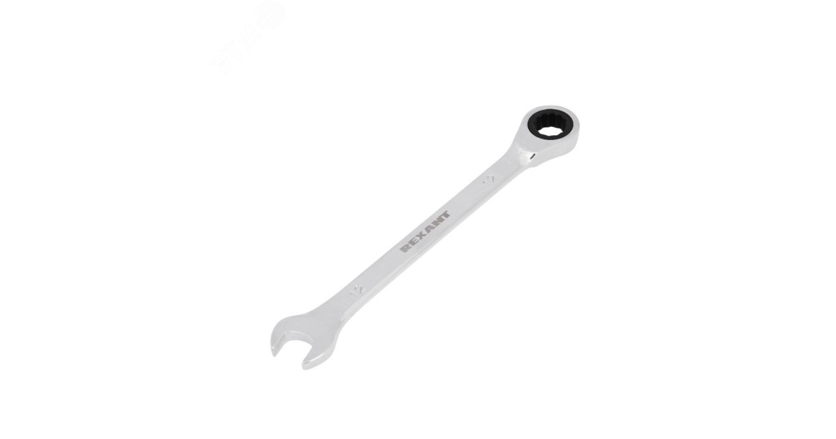 Купить Ключ комбинированный трещоточный 12мм, CrV, зеркальный хром 12-5807-1 Rexant оптом в Москве